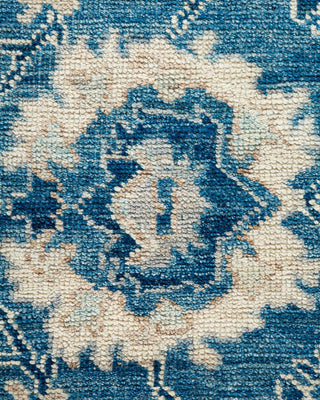 Traditional Oushak Light Blue Wool Area Rug 5' 2" x 6' 11" - Solo Rugs