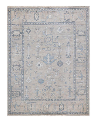 Traditional Oushak Ivory Wool Area Rug 5' 0" x 6' 7" - Solo Rugs