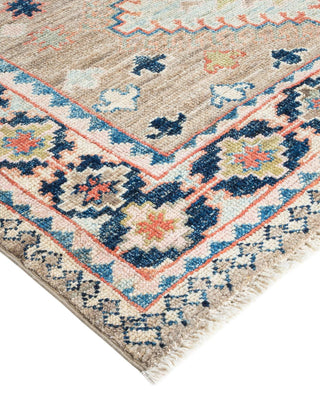 Traditional Oushak Beige Wool Area Rug 5' 3" x 6' 3" - Solo Rugs