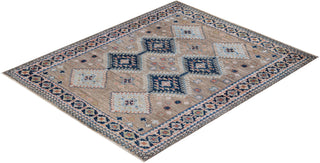 Traditional Oushak Beige Wool Area Rug 5' 3" x 6' 3" - Solo Rugs