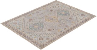 Traditional Oushak Ivory Wool Area Rug 4' 11" x 6' 8" - Solo Rugs