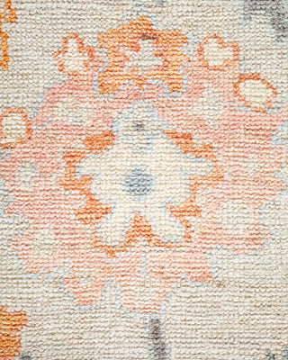 Traditional Oushak Ivory Wool Area Rug 4' 2" x 5' 10" - Solo Rugs