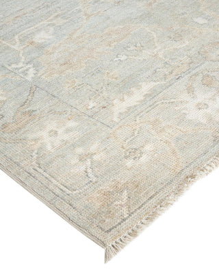 Traditional Oushak Ivory Wool Area Rug 4' 1" x 9' 6" - Solo Rugs