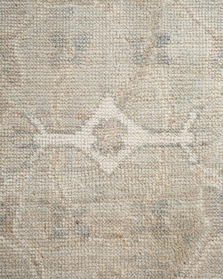 Traditional Oushak Ivory Wool Area Rug 4' 1" x 9' 6" - Solo Rugs