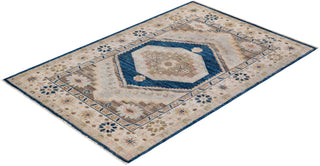 Traditional Oushak Blue Wool Area Rug 4' 0" x 6' 0" - Solo Rugs