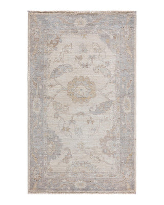 Traditional Oushak Ivory Wool Area Rug 2' 11" x 5' 0" - Solo Rugs