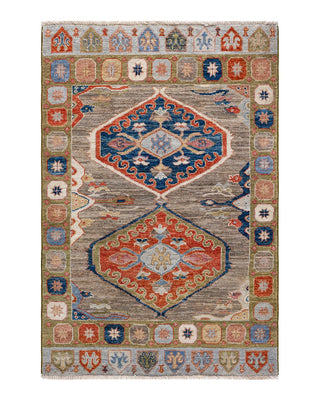 Traditional Oushak Beige Wool Area Rug 3' 4" x 5' 1" - Solo Rugs