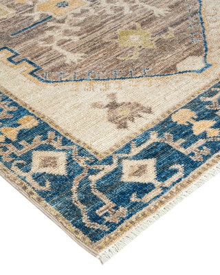 Traditional Oushak Beige Wool Area Rug 3' 1" x 4' 11" - Solo Rugs