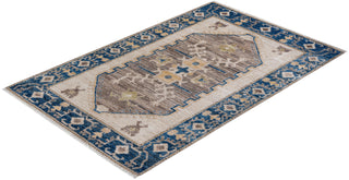 Traditional Oushak Beige Wool Area Rug 3' 1" x 4' 11" - Solo Rugs
