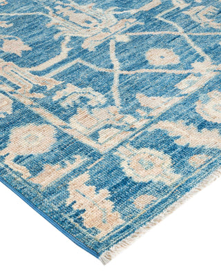 Traditional Oushak Blue Wool Area Rug 3' 0" x 5' 0" - Solo Rugs