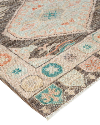 Traditional Oushak Brown Wool Area Rug 3' 1" x 8' 1" - Solo Rugs