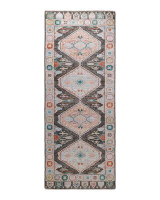 Traditional Oushak Brown Wool Area Rug 3' 1" x 8' 0" - Solo Rugs