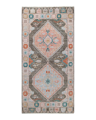 Traditional Oushak Brown Wool Area Rug 3' 0" x 6' 1" - Solo Rugs