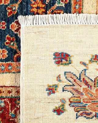 Bohemian Tribal Ivory Wool Area Rug 7' 0" x 9' 8" - Solo Rugs