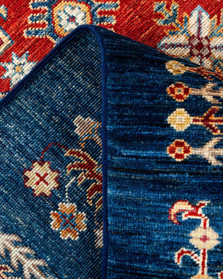Bohemian Tribal Blue Wool Area Rug 5' 8" x 7' 11" - Solo Rugs