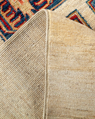 Bohemian Tribal Ivory Wool Area Rug 4' 10" x 6' 7" - Solo Rugs