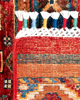 Bohemian Tribal Red Wool Area Rug 2' 10" x 4' 0" - Solo Rugs