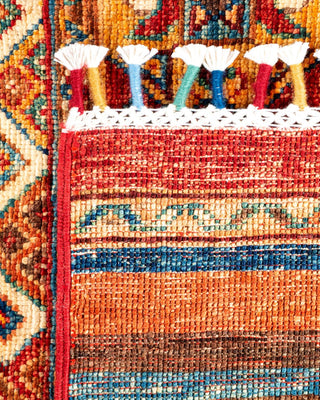 Bohemian Tribal Red Wool Area Rug 2' 7" x 4' 2" - Solo Rugs