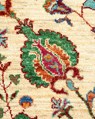 Bohemian Tribal Ivory Wool Area Rug 2' 9" x 3' 11" - Solo Rugs