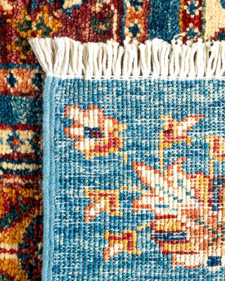 Bohemian Tribal Light Blue Wool Area Rug 2' 8" x 3' 9" - Solo Rugs
