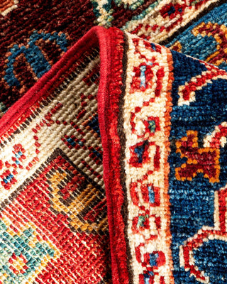 Bohemian Tribal Red Wool Area Rug 2' 1" x 2' 11" - Solo Rugs
