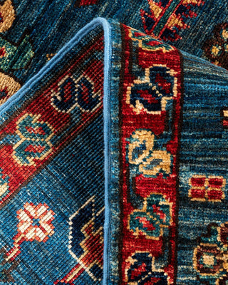 Traditional Serapi Light Blue Wool Area Rug 6' 9" x 9' 11" - Solo Rugs