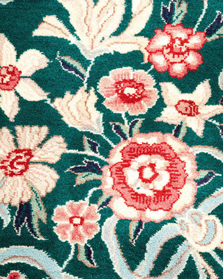 Traditional Mogul Green Wool Area Rug 8' 2" x 10' 1" - Solo Rugs