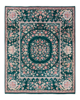 Traditional Mogul Green Wool Area Rug 8' 2" x 10' 1" - Solo Rugs