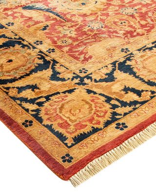 Traditional Mogul Orange Wool Area Rug 6' 0" x 8' 7" - Solo Rugs