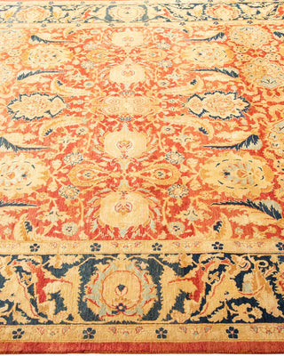 Traditional Mogul Orange Wool Area Rug 6' 0" x 8' 7" - Solo Rugs