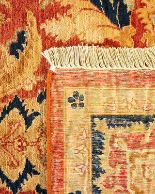 Traditional Mogul Orange Wool Area Rug 6' 0" x 8' 7" - Solo Rugs