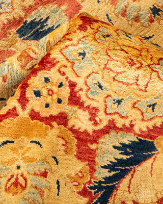 Traditional Mogul Orange Wool Area Rug 6' 0" x 8' 7" - Solo Rugs