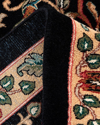 Traditional Mogul Black Wool Area Rug 9' 0" x 12' 0" - Solo Rugs