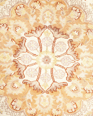 Traditional Mogul Ivory Wool Area Rug 6' 1" x 8' 10" - Solo Rugs