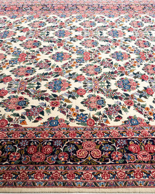 Traditional Mogul Ivory Wool Area Rug 6' 2" x 9' 2" - Solo Rugs