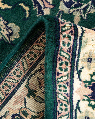 Traditional Mogul Green Wool Runner 2' 6" x 12' 7" - Solo Rugs