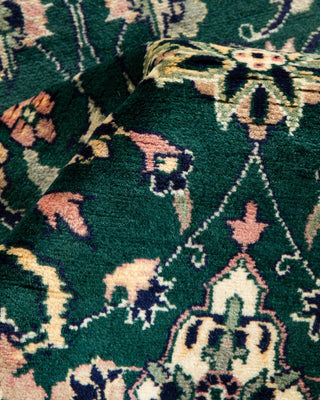 Traditional Mogul Green Wool Runner 2' 6" x 12' 7" - Solo Rugs
