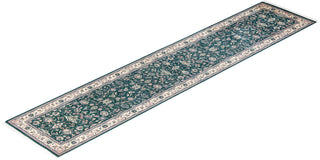 Traditional Mogul Green Wool Runner 2' 6" x 12' 7" - Solo Rugs