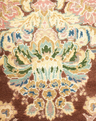 Traditional Mogul Brown Wool Square Area Rug 8' 2" x 8' 2" - Solo Rugs
