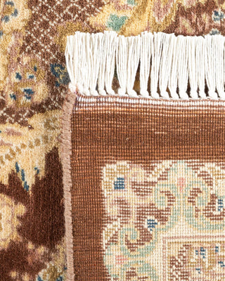 Traditional Mogul Brown Wool Square Area Rug 8' 2" x 8' 2" - Solo Rugs
