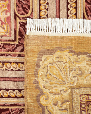 Traditional Mogul Yellow Wool Area Rug 9' 1" x 11' 6" - Solo Rugs