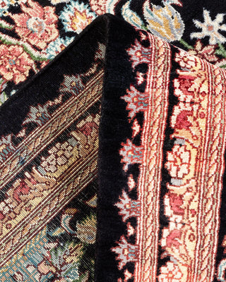 Traditional Mogul Black Wool Area Rug 9' 2" x 12' 0" - Solo Rugs