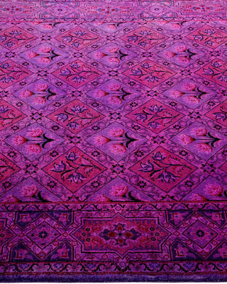 Contemporary Fine Vibrance Purple Wool Area Rug 4' 2" x 6' 4" - Solo Rugs