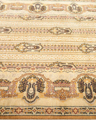 Contemporary Eclectic Yellow Wool Area Rug 4' 8" x 7' 2" - Solo Rugs