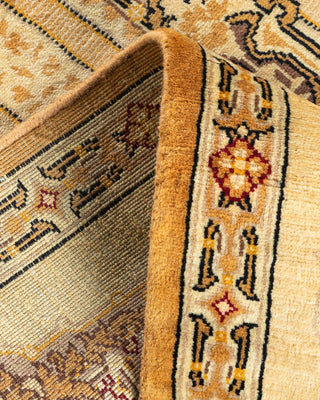Contemporary Eclectic Yellow Wool Area Rug 4' 8" x 7' 2" - Solo Rugs