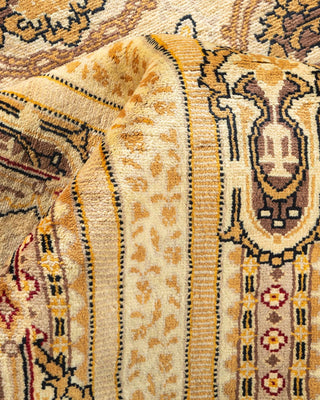 Contemporary Eclectic Yellow Wool Area Rug 4' 8" x 7' 2" - Solo Rugs