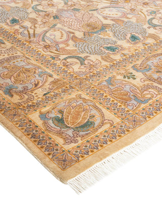 Traditional Mogul Ivory Wool Area Rug 6' 1" x 9' 0" - Solo Rugs