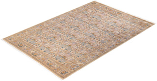 Traditional Mogul Ivory Wool Area Rug 6' 1" x 9' 0" - Solo Rugs