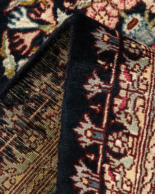 Traditional Mogul Black Wool Area Rug 6' 0" x 8' 10" - Solo Rugs